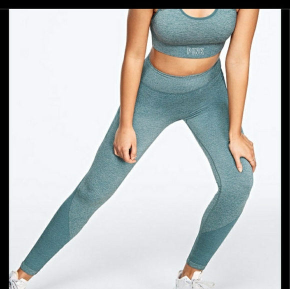 Victoria Secret Pink Teal Colored Workout Set - Picture 2 of 10